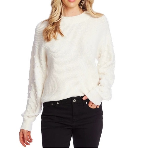 CeCe Long Sleeve Pullover Sweater with Bobble Sleeve - Picture 1 of 6